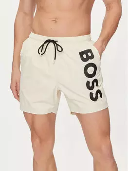 Купальные шорты стандартного кроя Boss, бежевый