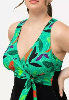 Купальный костюм COLORFUL LEAF HALTER NECK Ulla Popken, черный