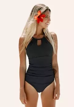 Купальный костюм HALTER NECK CUTOUT SWIMSUIT Cupshe, черный
