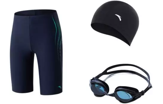 Купальный костюм мужской спортивный костюм черный Anta, черный