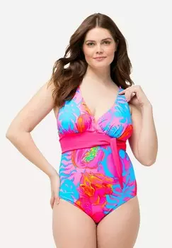 Купальный костюм NEON LEAF PRINT Ulla Popken, бирюзовый