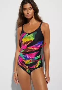 Купальный костюм SHAPE LEVEL 1 SCHNEM AUFDRUCK bonprix, черный