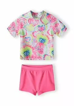 Купальный костюм SHORT SLEEVE SET MINOTI, неоново-розовый
