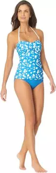 Купальный топ Anne Cole High-Neck Keyhole Halterkini Top, цвет Blue/White