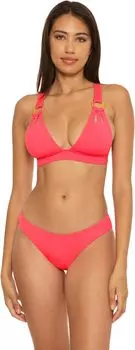 Купальный топ BECCA Color Code Skylar Ring Halter Top, цвет Grapefruit