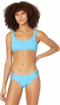 Купальный топ BECCA Fine Line Rib Jocelyn Strappy Bra Top, цвет Waterfall