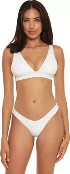 Купальный топ BECCA Pucker Up Elliana Over The Shoulder Halter Top, белый