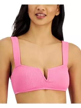 Купальный топ бикини Love The Vanuatu Womens Ribbed V-Neck Roxy, розовый