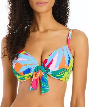 Купальный топ Bleu Rod Beattie Life Of The Party Tie Front Underwire Bra Top, разноцветный