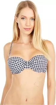 Купальный топ J.Crew Demi Underwire Bikini Top in Matte Gingham, цвет Prospect Gingham Black/Ivory