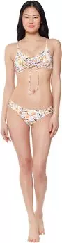 Купальный топ Jessica Simpson Summer Dreaming Ruched Front Bra Top, цвет Sunset Multi