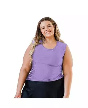 Купальный топ Maya с закрытой спиной больших размеров Calypsa, фиолетовый