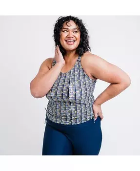 Купальный топ Maya Tankini больших размеров со съемными чашками Calypsa, мультиколор