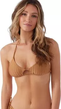 Купальный топ O'Neill Mizi Metallic Rib Madird Top, цвет Brown Sugar