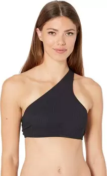 Купальный топ Polo Ralph Lauren Ribbed Solids One Shoulder Bra Top, черный