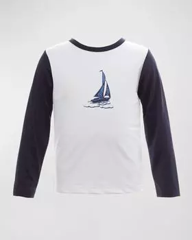 Купальный топ Rash Guard для мальчиков в виде парусника Rachel Riley, цвет Navy