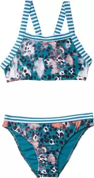 Купальный топ Roxy Island Trip Crop Top Set, цвет Ocean Depths Leopard