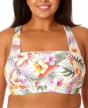 Купальный топ salt + cove plus size с принтом и перекрестной спиной, созданный для macy's Salt + Cove, мульти