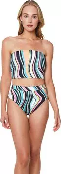 Купальный топ Sanctuary Wavy Baby Bandeau Top, разноцветный