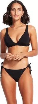 Купальный топ Seafolly Active Longline Tri Top, черный