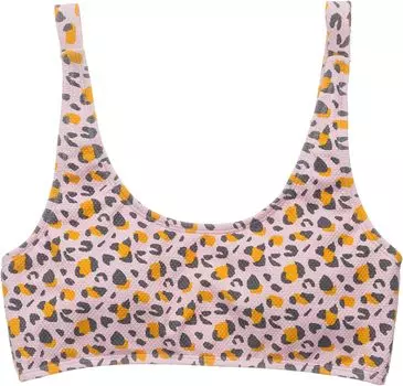 Купальный топ Snapper Rock Leopard Love Bralette Top, розовый