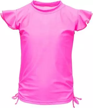 Купальный топ Snapper Rock Neon Queen Flutter Sleeve Rash Top, розовый