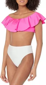 Купальный топ Trina Turk Monaco Ruffle Bandeau Top, цвет Pitaya Pink