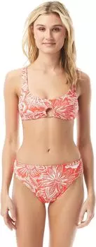 Купальный топ Vince Camuto Riviera Dei Fiori Ring Bikini Top w/ Removable Soft Cups, цвет Poppy