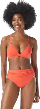 Купальный топ Vince Camuto Riviera Solids Molded Bikini Top w/ Soft Cups, цвет Red Sunset