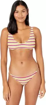 Купальный топ Volcom Stripe While Haute V-Neck Top, разноцветный