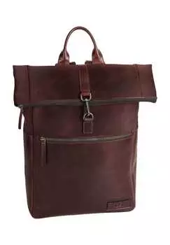 Курьерский рюкзак, кожа, нашивка JOST, коричневый