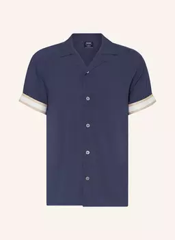 Курортная рубашка комфортного кроя REISS, темно-синий