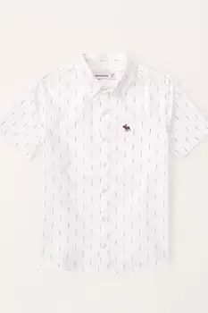Курортная рубашка с короткими рукавами Abercrombie & Fitch, белый