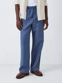 Курортные брюки из льняной смеси John Lewis, темно-синий