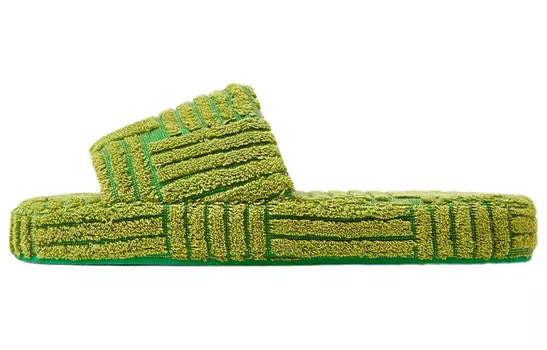 Курортные шлепанцы Sponge женские цвета киви Bottega Veneta