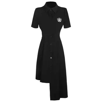 Kurosawa Genchi BSEVENI Женское платье с шортами и рукавами, Черный