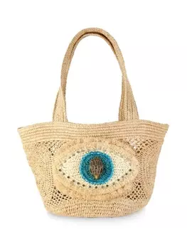Kurt Geiger London сумка-тоут Evil Eye из рафии, нейтральный цвет