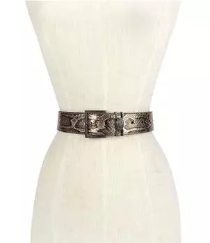Курт Гейгер Лондон 1,5 Кожаный ремень со змеиным принтом металлик Kurt Geiger London, золотой