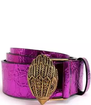 Курт Гейгер Лондон 1,5 Ремень из кожи крокодила металлик Kurt Geiger London, розовый