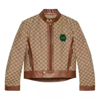 Куртка 100 gg canvas jacket 'beige ebony' Gucci, бежевый