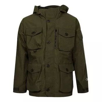 Куртка 2l printed utility jacket 'olive green' Converse, зеленый