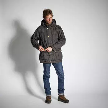 Куртка 500 теплая хлопок промасленная коричневая SOLOGNAC, цвет braun