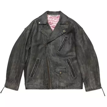 Куртка Acne Studios Biker Leather Jacket Black, черный