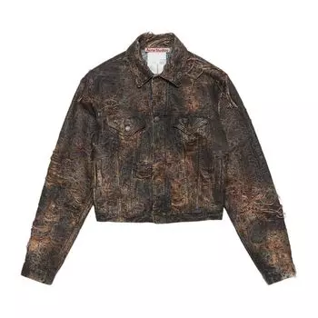 Куртка Acne Studios Distressed Monogram Denim Jacket 'Brown', коричневый