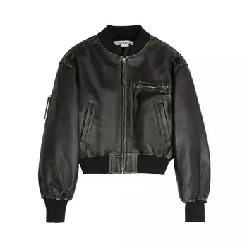 Куртка Acne Studios Leather Jacket, черный