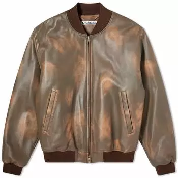 Куртка Acne Studios Lorlingo Leather Bomber, цвет Multi Brown