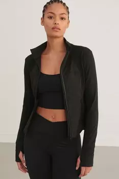 Куртка Active sculpting с длинными рукавами и застежкой молнией Next, черный
