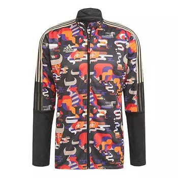 Куртка Adidas Iro Wrm Jktcny Casual Sports Soccer/Football Stand Collar Black, Многоцветный