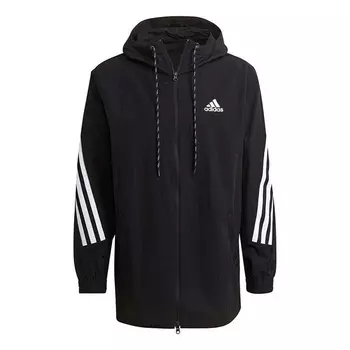Куртка Adidas M 3s Tape Jkt Stripe Sports Hooded Black, Черный