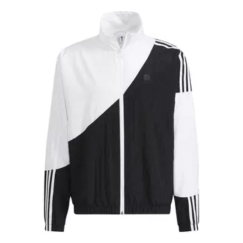 Куртка Adidas neo Colorblock Stand Collar Long Sleeves Zipper Black, Черный